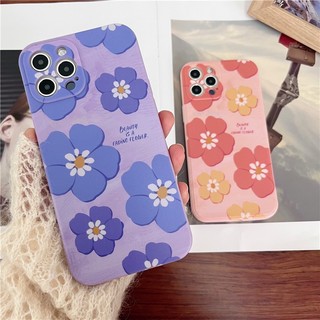 Ốp Điện Thoại Dẻo Họa Tiết Hoa Tím &amp; Tím Cho iphone 13 12 11 Pro Max 13 12 Mini X XS Max XR 6 7 8 Plus SE 2020 6Plus 7Plus