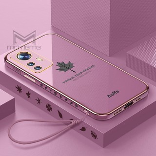Ốp Điện Thoại Hình Vuông Siêu Mỏng Họa Tiết Lá Phong Sang Trọng Cho Xiaomi Mi 13 Lite 13 Pro 13 Ultra 12T 12 Lite 12X 11T 11 Lite 5G NE 10 10s