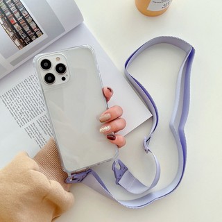 Ốp Điện Thoại Trong Suốt Chống Sốc Có Dây Đeo Cổ Cho iPhone 12 Pro Max 11 Pro XR X Xs Max 12 Mini 7 8 Plus