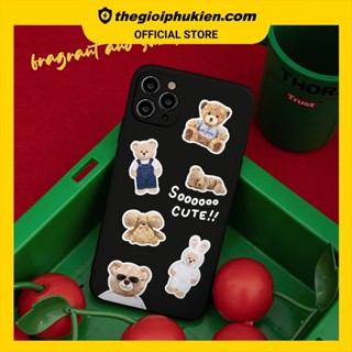 Ốp iphone - Ốp lưng iphone cạnh vuông bảo vệ camera gấu nâu dành cho ip 6 đến 14promax - ng327