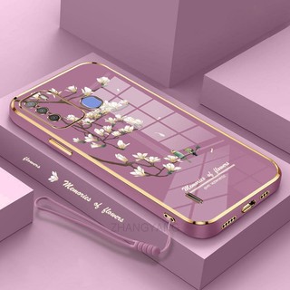 Ốp Điện Thoại gel silica Mềm Mạ Điện Họa Tiết Hoa Lan Trắng Cho Iphone 1 Pro