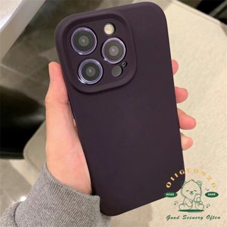 Mới Ốp Điện Thoại Silicon Dẻo Màu Tím Đậm Thời Trang Cho iphone 14 13 12 11Pro Max / 14 Plus