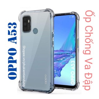 Ốp Lưng Oppo A53 / A32 Dẻo Trong Suốt Chống Va Đập Có Gù Bảo Vệ 4 Gốc Silicon Cao Cấp