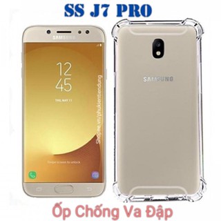 Ốp Lưng Samsung J7 Pro Dẻo Trong Suốt Chống Va Đập Có Gù Bảo Vệ 4 Gốc Silicon Cao Cấp