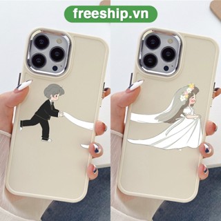 Ốp Điện Thoại iphone camera bạc cặp đôi váy cưới Silicon Dẻo cạnh vuông IPhone 14 13 12 11 Pro Plus Max 6 7 8 S Plus