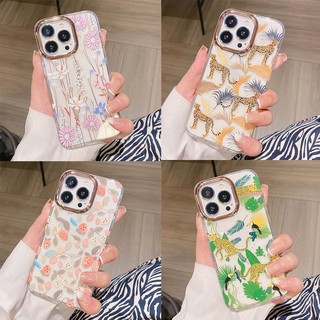 Ốp Điện Thoại Trong Suốt Chống Sốc Họa Tiết Da Báo Sang Trọng Cho iPhone 14 13 12 11 Pro Max 14 Plus