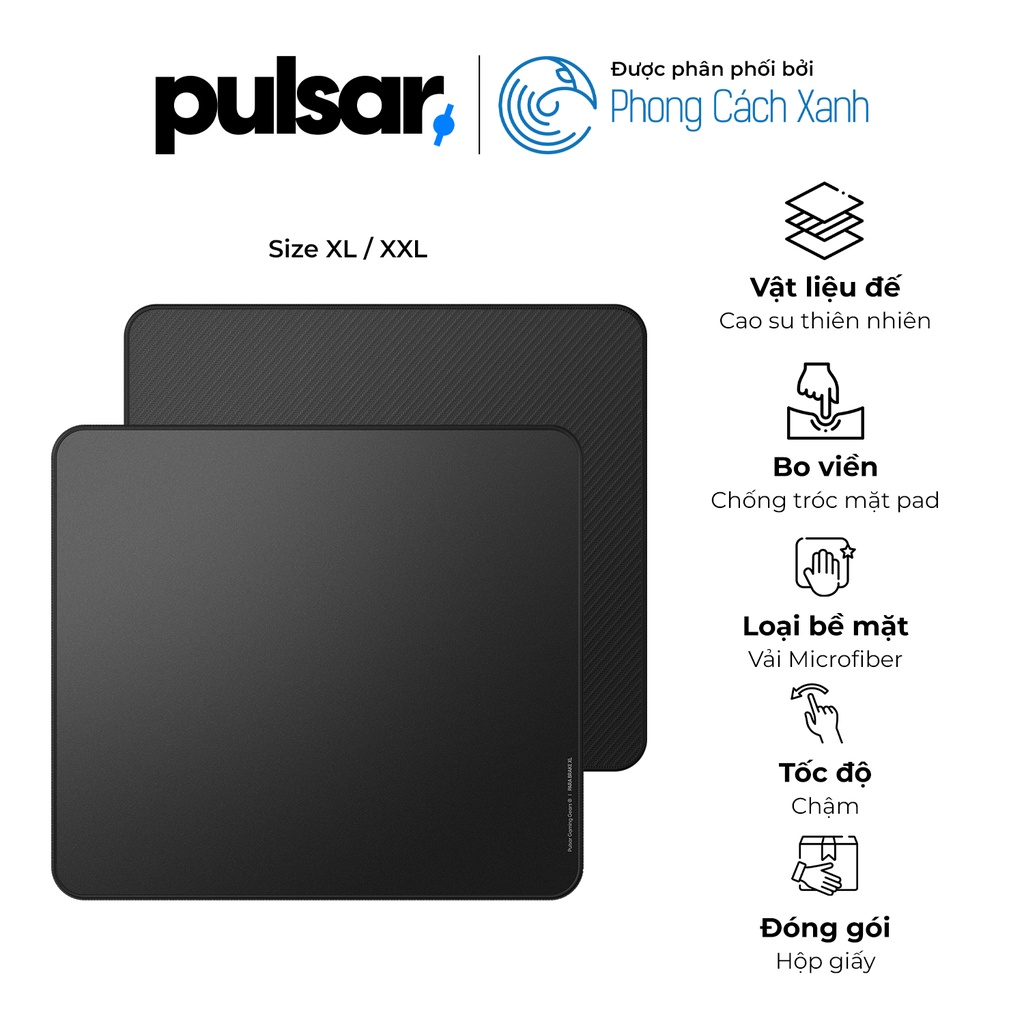 Lót chuột đế cao su Pulsar ParaBrake V2 (Slow Speed) Black - XL đến XXL - Hàng Chính Hãng
