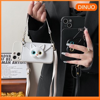 ốp lưng có dây đeo chéo Ốp Điện Thoại Dạng Ví Đeo Chéo Có Ngăn Đựng Thẻ Cho Iphone XR 14Promax 12 13 11