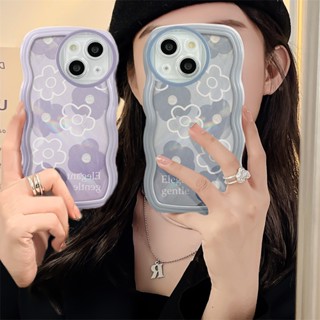Casing Redmi Note 12 4G 5G 11S 11 10s 10 Pro 9 8 12C A1 10C 10A 9C 9S 9A 6A 5A POCO X4 X5 M3 X3 M4 Pro 4G F5 5G NFC K40S Cute Wavy Edge Blue Purple Flower Fine Hole Lens Protection Airbag Shockproof Soft Phone Case BW 29