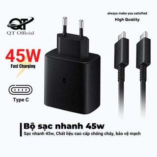 Bộ Sạc nhanh cho Samsung, 45W Cổng Type C Note 10 Note 20 A71, A70, A80, A90, S20, S20+, S20 Ultra, S21, S22