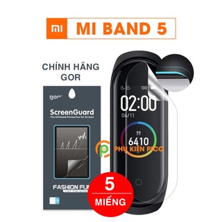 Dán màn hình Mi Band 4 / Mi Band 5 chính hãng Gor bộ 5 miếng chống trầy xước - Dán dẻo Xiaomi Mi Band 4