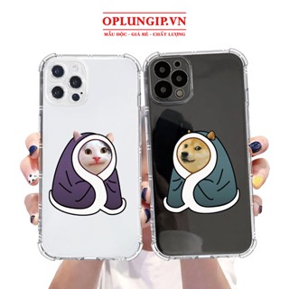 Ốp iphone chó mèo cảm lạnh trong suốt silicon dẻo cho iphone 11 13 pro max 14 12 pro max mini x r s max 6 s 7 8 plus