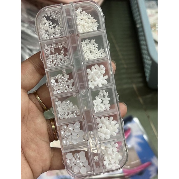 set hạt trai nửa trang trí móng