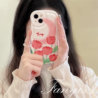 Ốp Điện Thoại TPU Mềm Trong Suốt Họa Tiết Hoa Tulip Cho iPhone 14 13 12 11 Pro Max 11 12 13 14