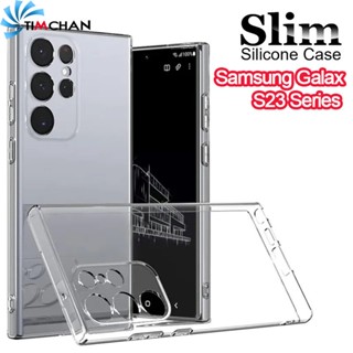 Ốp Điện Thoại Silicone TPU Mềm Trong Suốt Dày Dặn Bảo Vệ Toàn Diện Cho Samsung S23 / S23 Ultra / S23