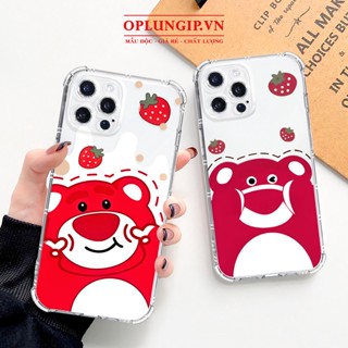 Ốp iphone Gấu sữa dâu tây lotso cho iphone 11 pro max 12 pro max 13 14 pro max mini x r s xs max 6 s 7 8 plus