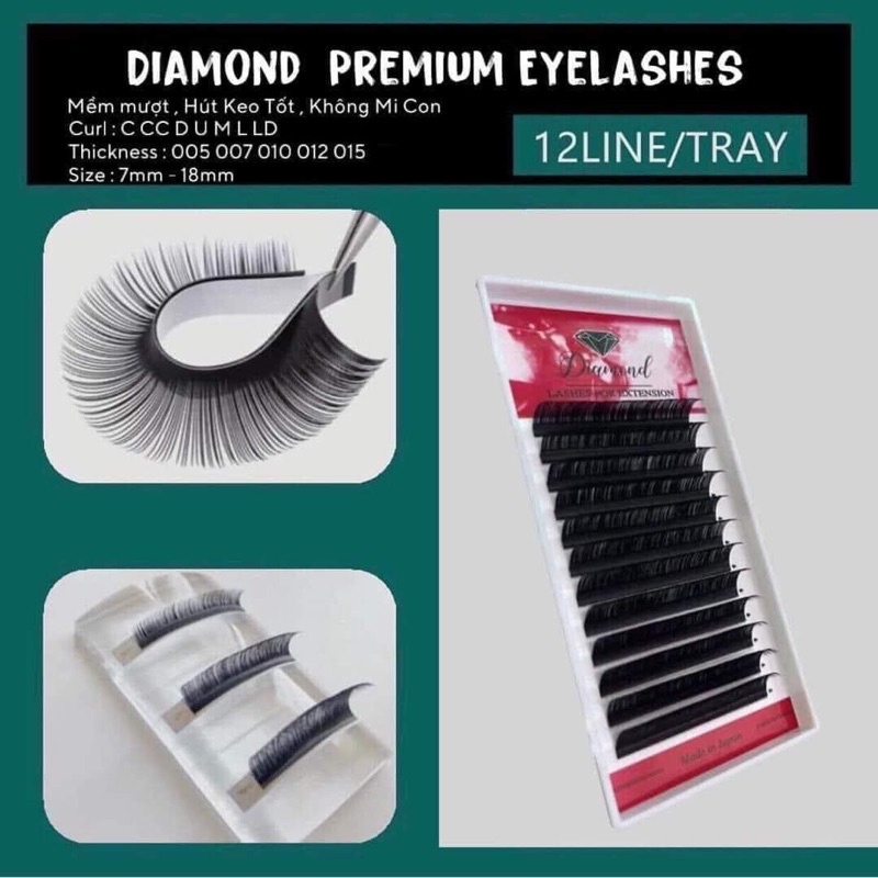 mi khay cong D nối mi tuyệt đẹp-Diamond