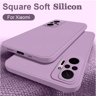 Ốp điện thoại silicon cạnh vuông màu kẹo cho Xiaomi Redmi Note 12 Pro+ 11 11s 10 4G 10s 9 9s Pro 5G
