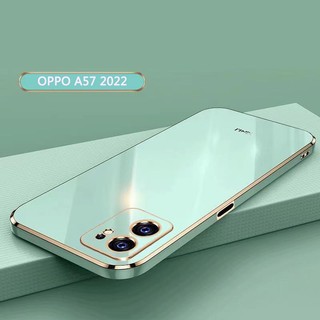 Ốp Điện Thoại Vuông Mạ Màu 6D Sang Trọng Cho OPPO A57 2022 A5S A7 A12 A74 A95 F19 A83 A5 A9 2020