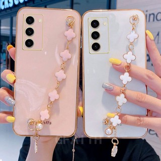 Ốp Điện Thoại Dẻo Mạ Màu Kèm Dây Đeo Cho Samsung Galaxy S23 Ultra S23 + S22 Ultra Plus A34 A04 A54 A14 A13
