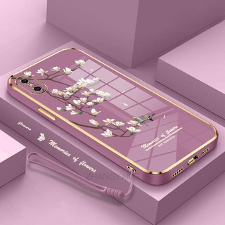 Ốp Điện Thoại gel silica Mềm Mạ Điện Họa Tiết Hoa Lan Trắng Cho iPhone x xs xs max xr