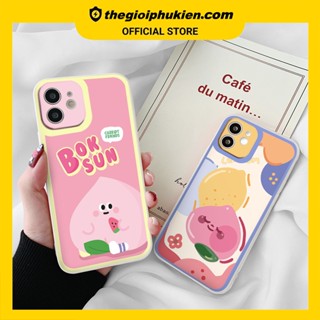 Ốp iphone - Ốp lưng iphone cạnh vuông bảo vệ camera hình quả đào dành cho ip 6 đến 14promax - ng323