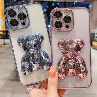 Ốp Điện Thoại Trong Suốt Chống Sốc Hình Gấu 3D Cho iPhone 12 13 14 Pro Max 14 Plus 2023