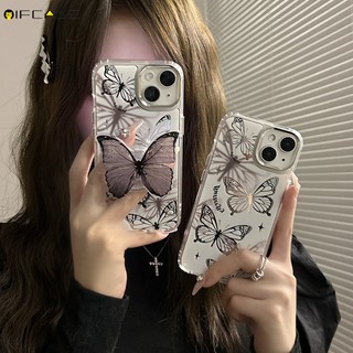 Ốp Điện Thoại Mạ Bạc Hình Cô Gái / Bươm Bướm Lấp Lánh + Giá Đỡ Cho iPhone 14 Plus 14 13 12 Pro Max
