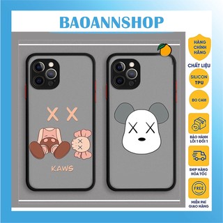 Ốp lưng iphone Gấu Kaws bearbrick lưng nhám chống sốc bảo vệ camera 7plus/8plus/x/xsmax/11/12/13/14/pro/promax