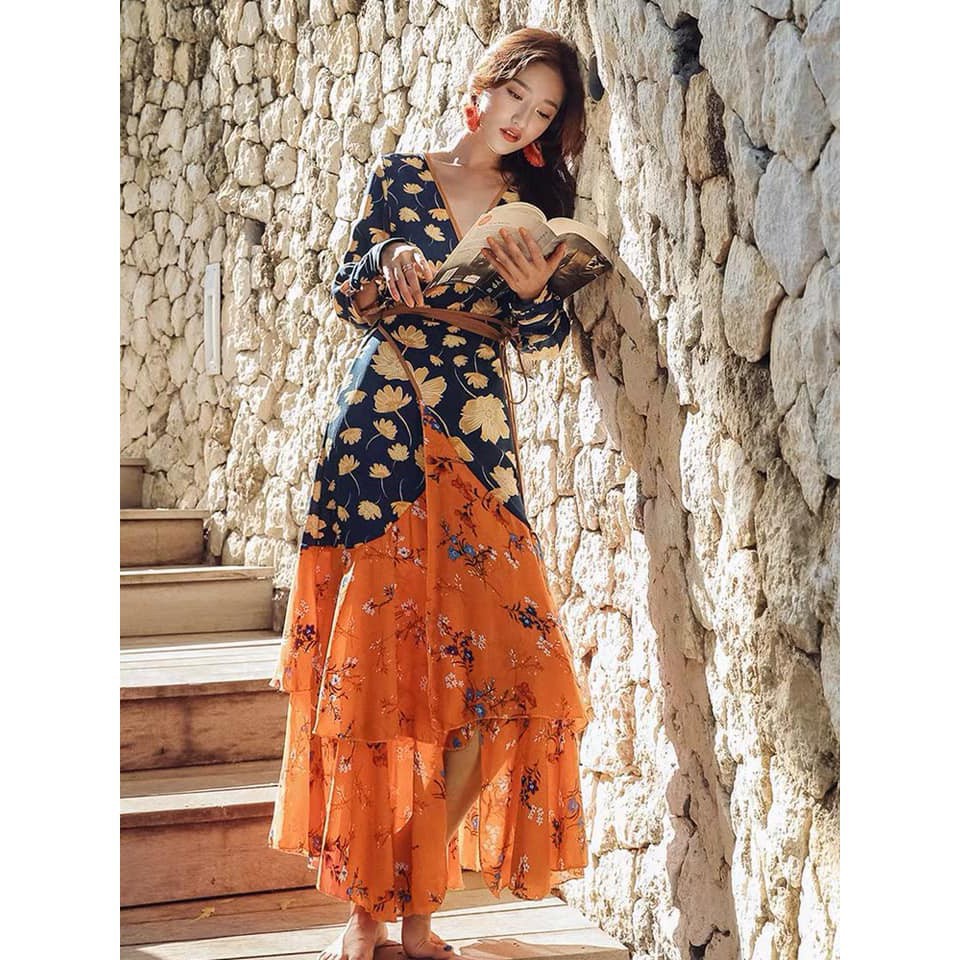 Order - Đầm Boho dáng dài xòe ( Ảnh thật ở cuối )