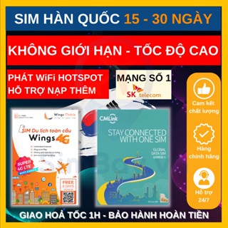 Sim Hàn Quốc dài ngày 15 30 ngày tốc độ cao 4G 5G mạng tốt nhất SK Telecom SKT