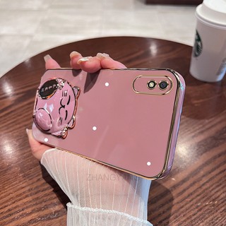 ốp lưng Redmi 9A Ốp Điện Thoại TPU Mềm Viền Mạ 3D Có Giá Đỡ Hình Mèo Cho Redmi 9A