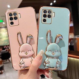 Ốp Điện Thoại Dẻo Tráng Gương 6D Kèm Giá Đỡ Chống Sốc Cho OPPO A73 A74 A83 A95 A96 A92S F17 F19