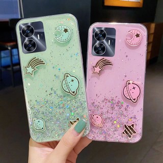 Ốp Điện Thoại TPU Trong Suốt Họa Tiết Vũ Trụ Cho Realme C55 C35 C33 C31 C30 10 9 8T OPPO A58 A78 A97 A57