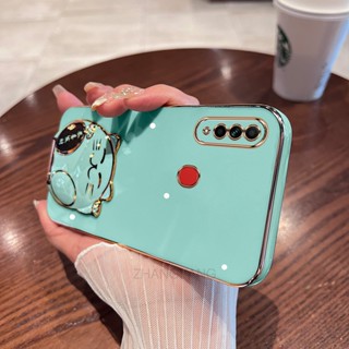 ốp lưng oppo a31 Ốp Điện Thoại TPU Mềm Viền Mạ 3D Có Giá Đỡ Hình Mèo Cho oppo a31