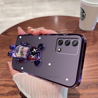 ốp lưng oppo a74 a95 Ốp Điện Thoại TPU Trong Suốt Mạ Điện Có Giá Đỡ Hình Gấu Cho oppo a74 a95