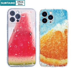 Ốp Điện Thoại Mềm Trong Suốt Chống Sốc Họa Tiết Trái Cây Cho iPhone 11 Pro Max 12 13 14 Pro XR XS Max 7 Plus 8 Plus