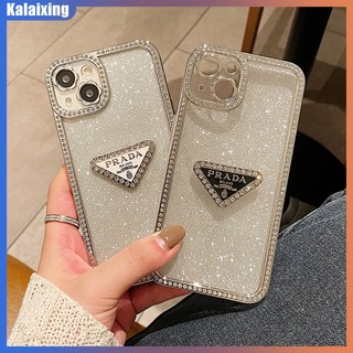 Ốp Điện Thoại Mềm Họa Tiết Prada Đính Đá Cho iPhone 14 Pro Max 13 Pro 12 Pro Max 11 Pro Max