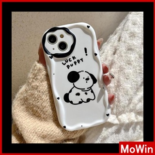For iPhone 14 Pro Max iPhone Case 3D Curved Edge Wave TPU Airbag Shockproof Camera Cover White Cute Puppy Compatible with iPhone 13 Pro max 12 Pro Max 11 xr xs max 7Plus 8Plus