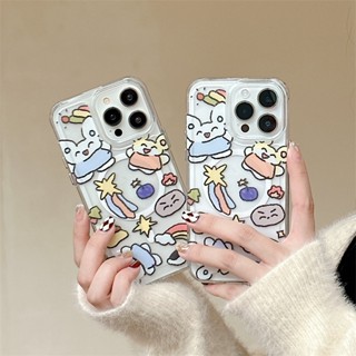 Ốp Điện Thoại acrylic Cứng Trong Suốt Hình Thỏ Hoạt Họa Cho iphone 12 13 14 pro max 14 plus
