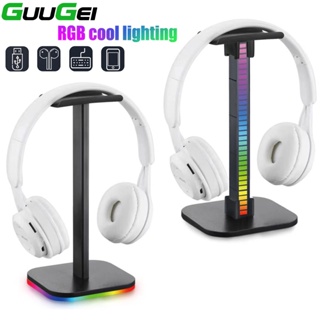 Giá giữ tai nghe chụp tai GUUGEI để bàn có đèn RGB điều khiển âm thanh dành cho trang trí trưng bày