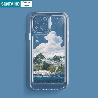 Suntaiho Ốp lưng iphone Ốp Điện Thoại Mềm Trong Suốt In Hình Núi Tuyết / Đám Mây Cho iPhone 11 Pro Max 13 12 11 14 Pro X XS XR XSMAX 7 Plus 8 Plus