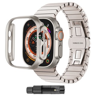 Set 2 Khung Thép Không Gỉ 49mm Cho apple watch ultra8654321Ốp Lưng Có Dây Đeo Tay Bảo Vệ Cho Iphone SE