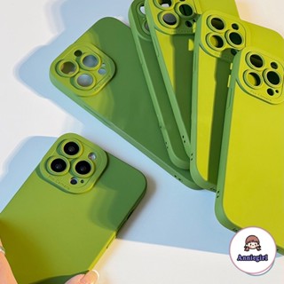 Ốp Điện Thoại TPU Mềm Nhám Chống Sốc Màu Xanh Lá Thông Đơn Giản Cho IPhone 11 14 Pro Max Ip13 12 11 Pro Max 14 Pro Max
