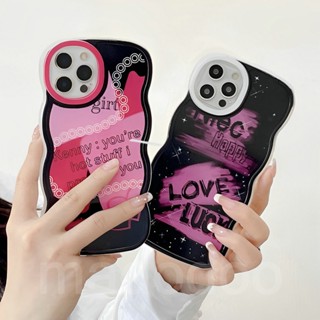 Wavy Edge Casing Redmi Note 12 4G 5G 11S 11 10s 10 Pro 9 8 12C A1 10C 10A 9C 9S 9A 6A 5A POCO X4 X5 M3 X3 M4 Pro 4G F5 5G NFC K40S Pink Heart Black style Cute Fine Hole Oval Lens Phone Case Cover BW 44