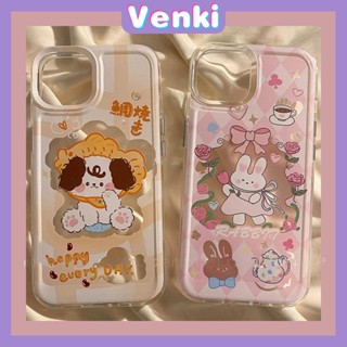 Case for iPhone 11 Soft TPU Clear Space Case Cute Cartoon Rabbit Plating Buttons Camera Protection ShockProof for iPhone 14 13 12 12 Plus 6 8 Plus XR XS