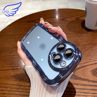 Ốp Điện Thoại tpu Trong Suốt Mạ Điện Họa Tiết Gợn Sóng Cho iPhone 11 14 pro 13 12 pro max 14