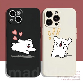 Soft Casing Xiaomi POCO X5 M5 M4 M3 F3 X3 F4 GT Pro 4G 5G MI 12 11 Ultra Lite Note 10 11T 10T A2 Cute Straight Edge Fine Hole Maltese Line Dog Cartoon Couple Shockproof Phone Case MDD 29