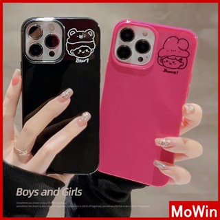 For iPhone 14 Pro Max iPhone Case Couple Case Black Pink Glossy TPU Soft Case Shockproof Protection Camera Boy Girl Compatible with iPhone 13 Pro max 12 Pro Max 11 xr xs max 7Plus