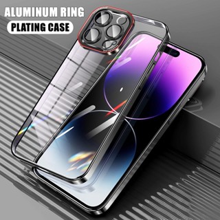 Ốp Điện Thoại Armor Trong Suốt Mạ Bóng Sang Trọng Chống Sốc Cho iPhone 14 13 12 Pro Max 14 Plus 13 Pro Max